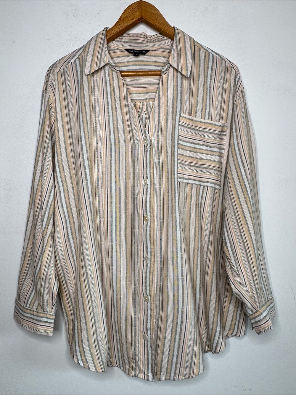 CLUB Z COLLECTION Striped Roll Tab Tunic Shirt Women’s - Size 1X
